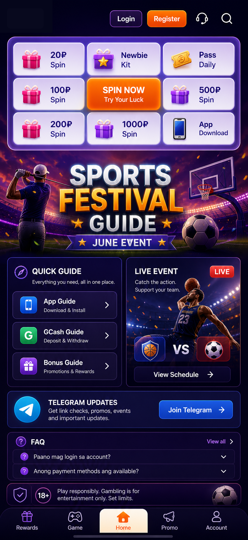 NinoGaming sports festival mobile guide